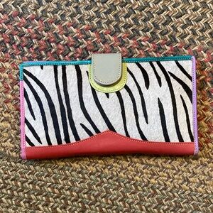 Wallet color block zebra print like new